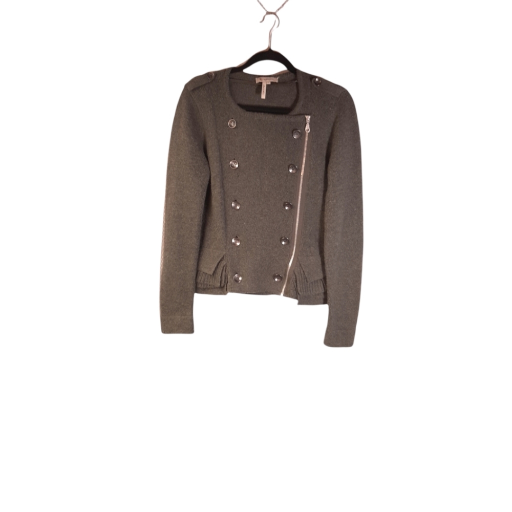 BCBGENERATION Sweater Jacket Long Sleeve Button Up Dark Olive Women's Size Small
